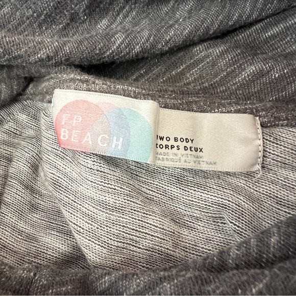 Free People Beach Cowl Neck Tee Grey - Picture 8 of 10